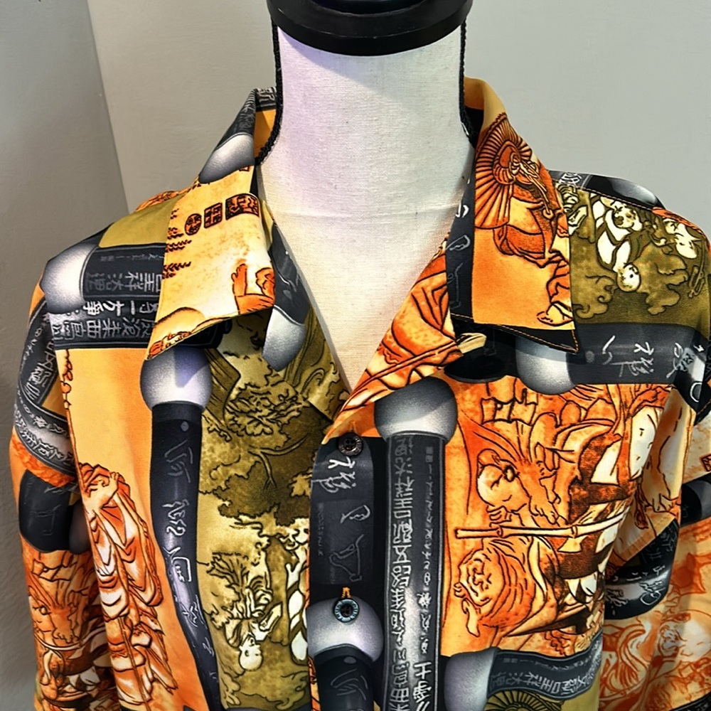 TRUST oriental print men’s shirt size XL